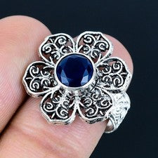 Anillo de joyería de plata esterlina 925 hecho a mano con piedras preciosas...