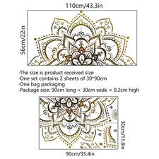 Pegatina de pared decorativa de PVC Lotus Mandala extraíble para el hogar para proyectos hágalo usted mismo