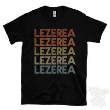 CAMISETA LEZEREA ESTILO RETRO REPETIDO Hombre y Mujer Reino Unido Lugar Nombre Regalo