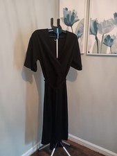 Vestido ZARA Basic Negro Imitación Abrigo Talla S Midi Nuevo sin Etiquetas