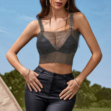 Sexy Para Mujer Talla Única Moda Discoteca Fiesta Rendimiento Vestido Sexy Chaleco