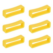 6 piezas Correa de reloj Lazo 26 mm Silicona Correa de reloj Lazo de retención, Amarillo