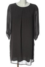 Vestido casual mujer H&M manga larga elegante cómodo negro talla 38