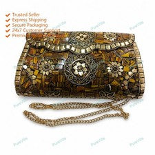 Nuevo bolso de mano de moda de piedra de metal para mujer
