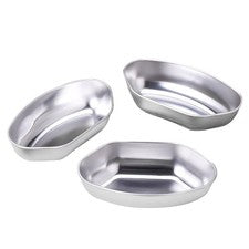 Juego de 3 tazas de vapor divididas con forma de ventilador de acero inoxidable para uso en cocina
