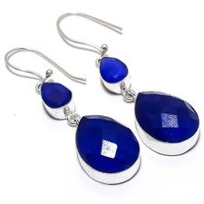 Pendiente de joyería de plata esterlina 925 hecho a mano con piedras preciosa...