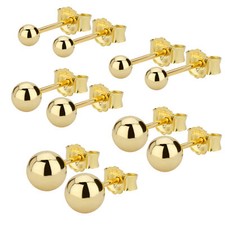Pendientes bola 8k 333 oro amarillo brillo mujer enchufe pendientes bola