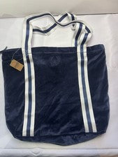 Bolso Victoria's Secret ROSA Azul Marino Terciopelo Suave Acanalado Cierre de Cremallera Nuevo con Etiquetas Precio de v