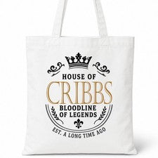 Bolso de Mano de Algodón CRIBBS Casa del Apellido Idea de Regalo