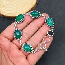 Pulsera de joyería de plata esterlina 925 hecha a mano con piedras preciosas ...
