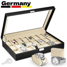 Caja de reloj caja de reloj cuero PU para 24 relojes caja de reloj caja de reloj caja de reloj