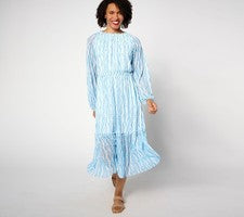Vestido para mujer Denim & Co. talla grande 2X estampado Canyon Retreat multicolor