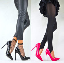 ZAPATOS SEÑORA LACADOS TOP STILETTO PUMPS CHIC ELEGANTE TACONES ALTOS ROSA, NEGRO