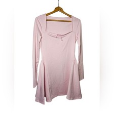 Elegante vestido rosa manga larga grande para mujer nuevo con etiquetas. Nunca usado o usado