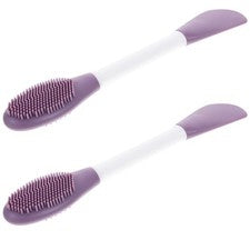 Juego de 2 cepillos de máscara de silicona reutilizables aplicadores de barro facial para cuidado personal