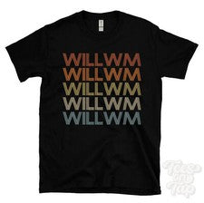 CAMISETA WILLWM ESTILO RETRO REPETIDO Hombre y Mujer Novedad Genial Nombre Regalo
