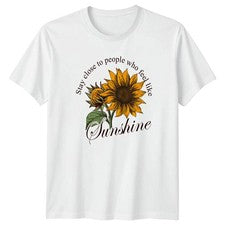 Camiseta Stay Close To People para mujer girasol floral regalo para ella