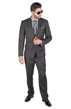 Traje ajustado 2 botones gris carbón oscuro AZAR MAN pantalones delanteros planos nuevo estilo