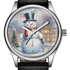 Snowman Christmas Winter Fantasy Art Trendy 38mm Face Wrist Watch
