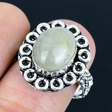 Anillo de joyería de plata esterlina 925 hecho a mano con piedras preciosas...