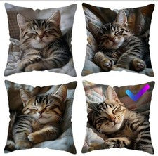 1 X Fundas de Cojín Estampadas Lindas Gatito Gato Gato Dispersión Cojines Decorativos
