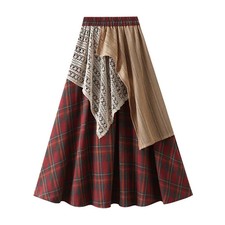 Mujer Moda Primavera Nuevo Negro Ancho Plisado Columpio De Colección Elegante Mujer Alto Wai