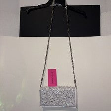 Betsey Johnson - Solapa Sparkler Xbody - Perla/Piedra - BJ37305N - Plateado - Nuevo con etiquetas -