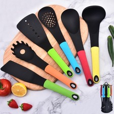 Juego de 7 espátulas de cocina resistentes al calor con estante de almacenamiento utensilios de cocina