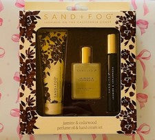 Nuevo Arena Niebla Perfume Aceite Crema de Manos Set de Regalo 3 Rollerball Madera de Cedro Jazmín