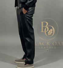 PANTALONES JOGGER DE CUERO GENUINO PARA HOMBRE | PANTALONES DEPORTIVOS HECHOS A MANO STREETWEAR