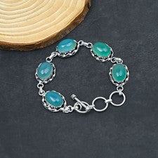 Pulsera de joyería de plata esterlina 925 hecha a mano con piedras preciosas ...