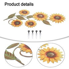 Artística decoración de pared de girasol decoración de metal 3D para mejorar el ambiente del hogar