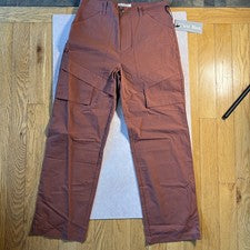 Pantalones C’est Bon Hall 32” x 30” naranja quemado. Diseñador francés. Ajuste holgado