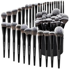 Juego de 32 brochas de maquillaje de grado PRO con soporte súper grande, ultra suaves premium...