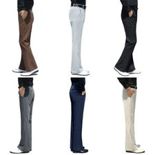 Pantalones de vestir estilo acampanado sueltos para hombre pantalones elásticos informales inteligentes negocios