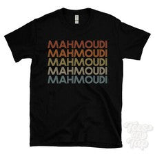 CAMISETA MAHMOUDI ESTILO RETRO REPETIDO Hombre y Mujer Novedad Genial Nombre Regalo