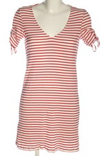Vestido elástico MANGO Basics rojo-lana blanco rayas casual mujer talla 36