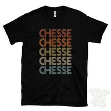 CAMISETA ESTILO RETRO REPETIDO QUESO Hombre y Mujer Novedad Genial Nombre Regalo