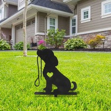 Arte de pared de metal para cachorro decoración interior creativa silueta de hierro