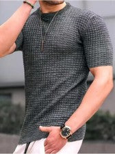 Moda Para hombres Camiseta Deportiva Transpirable Manga Corta Cómoda Gris Camiseta