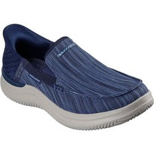 Zapatos sin cordones Skechers para hombre azul marino vestido cómodo informal mocasín de espuma viscoelástica 205210