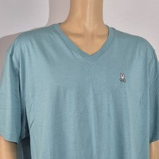 Camiseta Psycho Bunny Manga Corta Cuello en V Para Hombre 4XL Verde Informal Algodón Pima 33