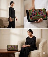 Mujer Cartera Bolso India Tradicional Multicolor Bolso Clutch Bolsa Casual