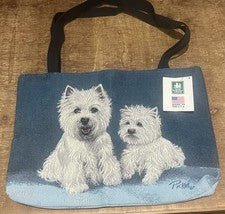 Bolso de Mano Manual para Carpinteros y Tejedores Tapiz - Picken - Westies Dogs - ¡NUEVO CON ETIQUETAS!