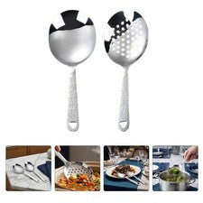 2 piezas utensilios de cocina de acero inoxidable cuchara para servir ranurada para