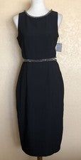 Vestido midi para mujer Laundry by Shelli Segal negro adornado con cristal talla 8