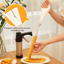 Gadget de fabricación de churro con 3 placas para fácil extrusión de masa y merienda Vo