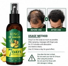 Spray para el crecimiento del cabello de jengibre cuidado de raíces a base de hierbas cuero cabelludo suero nutritivo 30