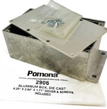 2906 Caja Metal, Aluminio Cubierta Sin Pintar Incluida 4.250" L x 2.640" W (107.95mm