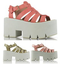 NUEVOS ZAPATOS SANDALIAS DE PLATAFORMA GRUESAS TACÓN ALTO SUELA CON TACOS MUJER DAMA